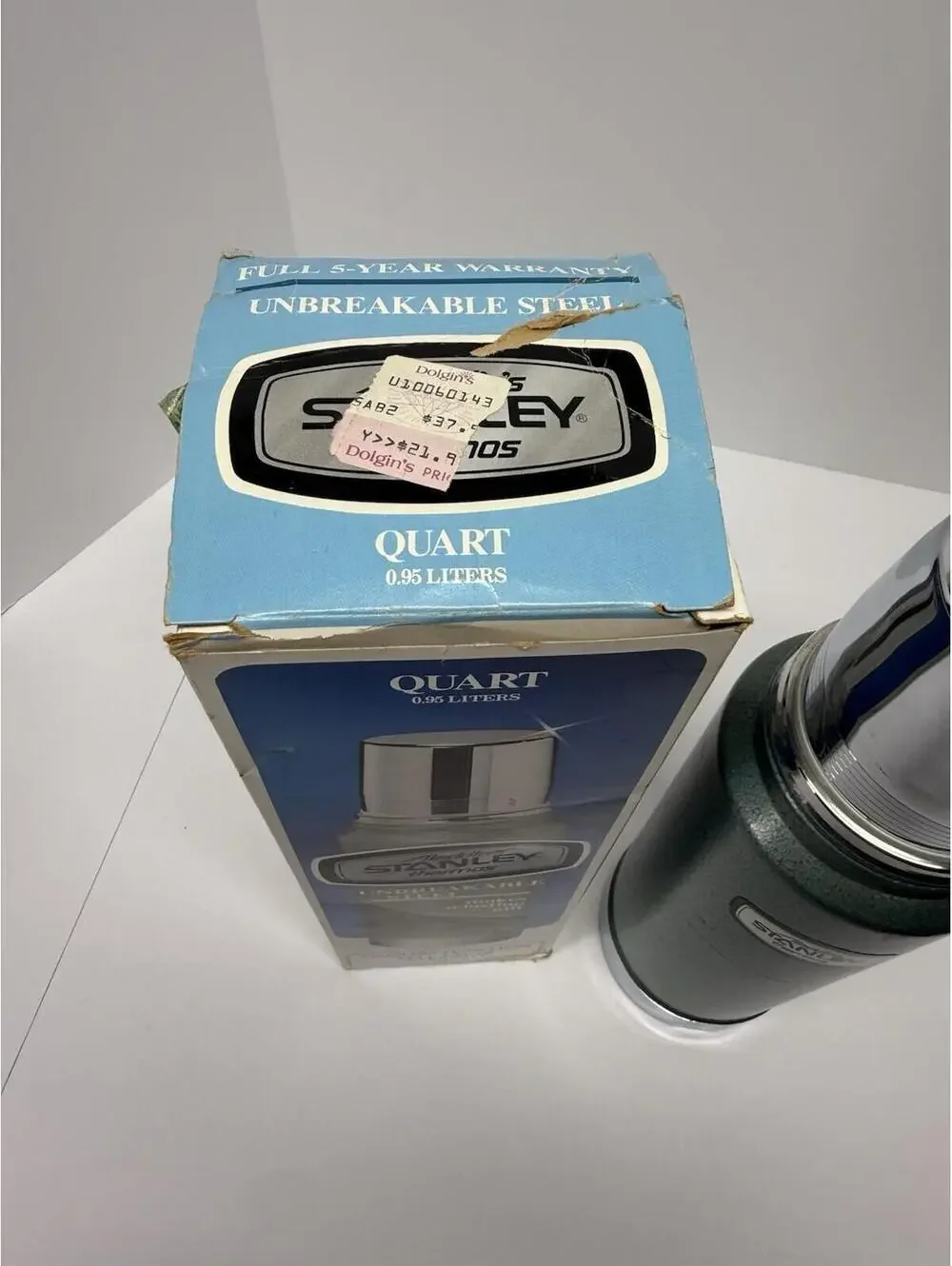 Stanley Thermos Green Aladdin's Quart NO. A-1357 B Steel 0.95LVintage 90's - Picture 3 of 15